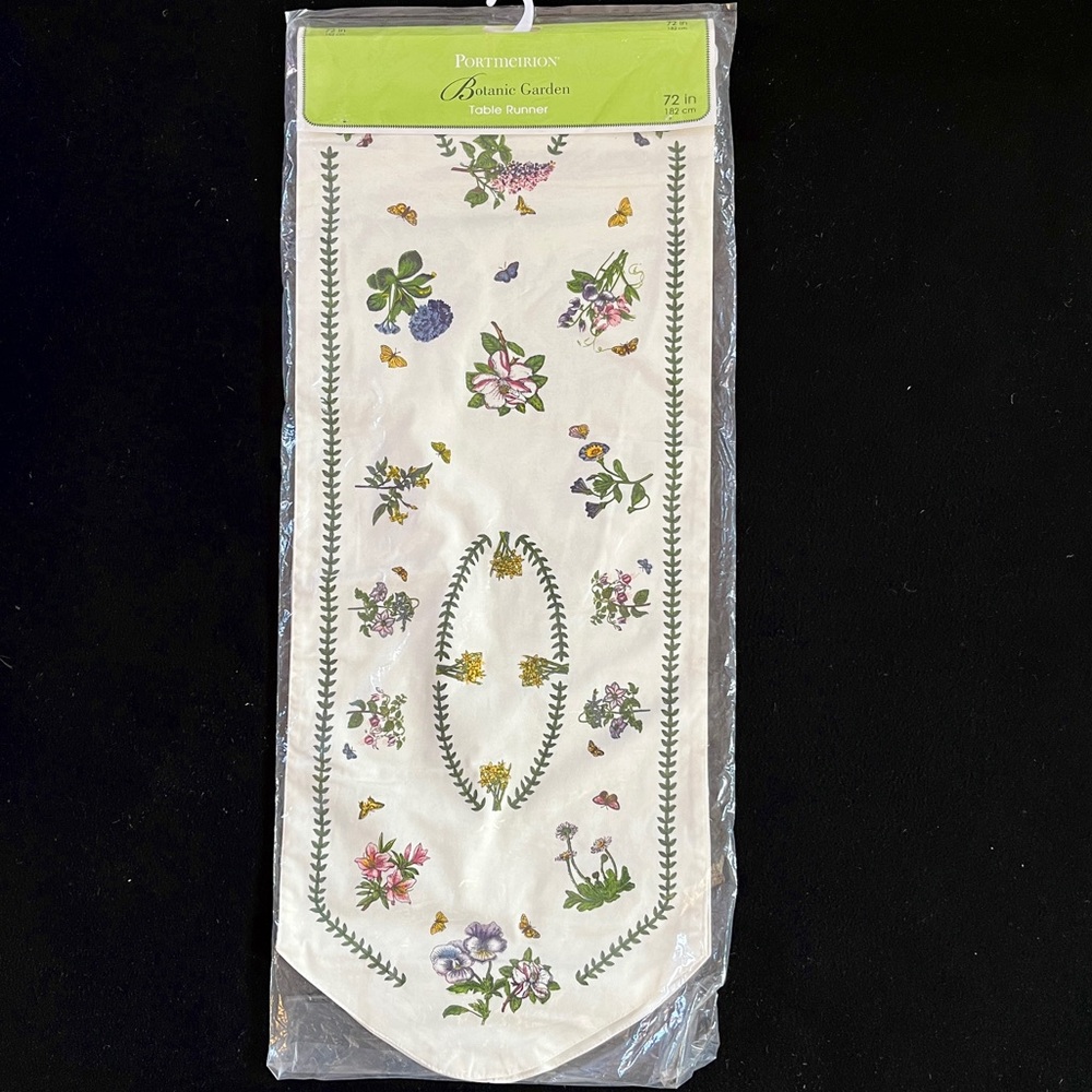 NEW Portmeirion Botanic Garden Table Runner 14 x 72 Floral Butterfly Botanical